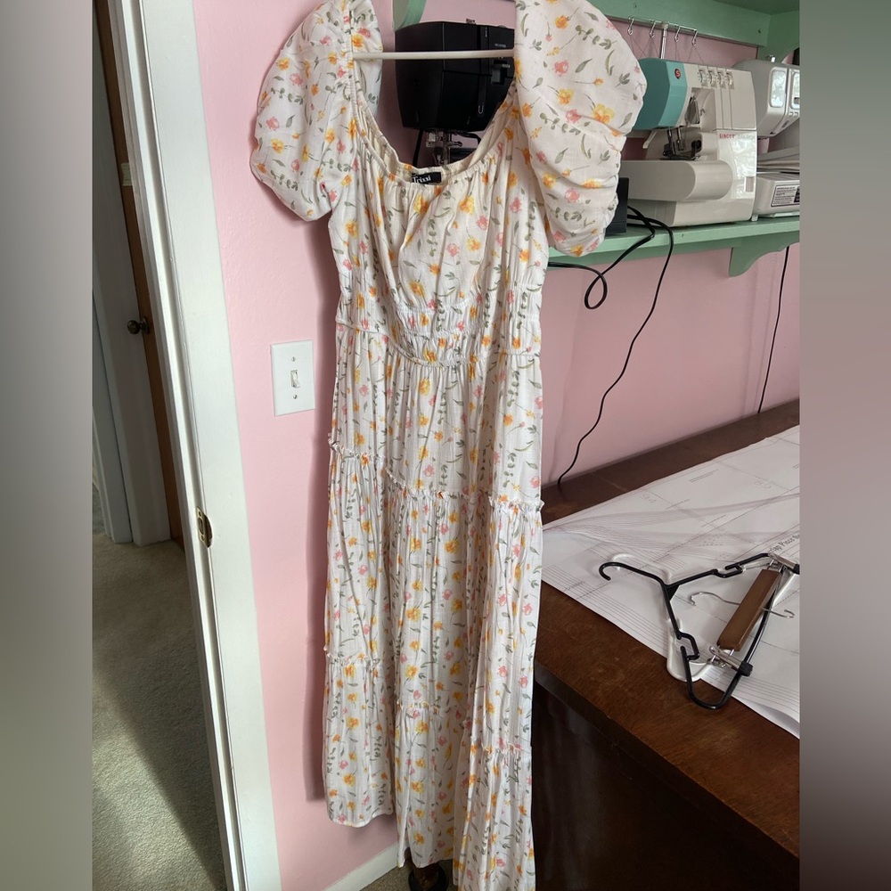 Trixxi Pink and Yellow Floral Maxi Dress
